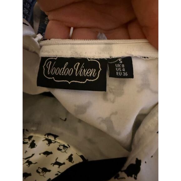 Cute Retro Cat Print Dress by Voodoo Vixen Size 4 - Picture 5 of 7